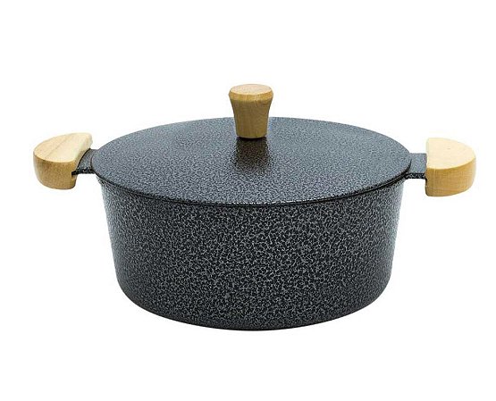 Caçarola 3,2 litros Alumínio Fundido 22x10cm Craq.Preto nº22