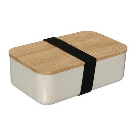 Marmiteiro De Fibra de Bambu Bege Porta Mantimentos 900ml