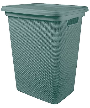 Cesto de Roupas Juta Verde 45 Litros Com Tampa 43x35x52CM