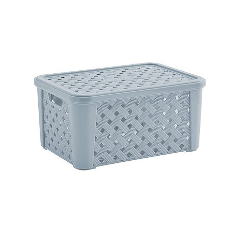 Organizador RATTAN 37 Litros C/Tampa 51x35x21cm Verde