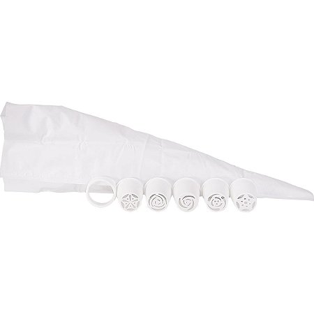 Kit 5 Bicos de Confeitar Russos + Saco Confeiteiro Branco