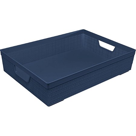 Organizador de Armário Multiuso Decorativo Juta Azul 11,5 L