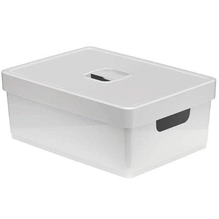 Organizador de Armário Grande Branca C/ Tampa 35x26x14 Cm