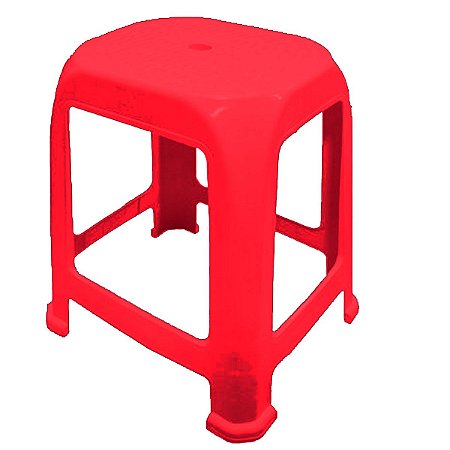 Banqueta Vermelha de Plástico Multiuso Suporta até 100 kg