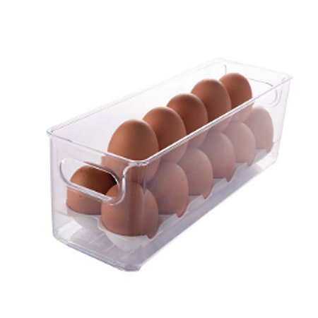 Organizador Prático Porta Ovos Transparente C/ Alça 30x10 Cm