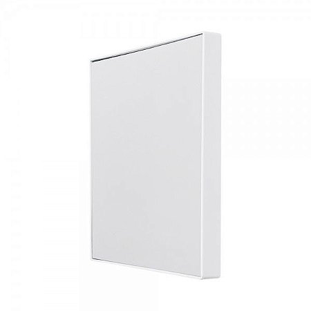 Espelho Quadrado C/ Aumento e Ventosa Prático 14Cm Ac.Branco