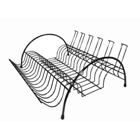 Escorredor de Louças Com Porta Talheres e Copos Preto 43Cm