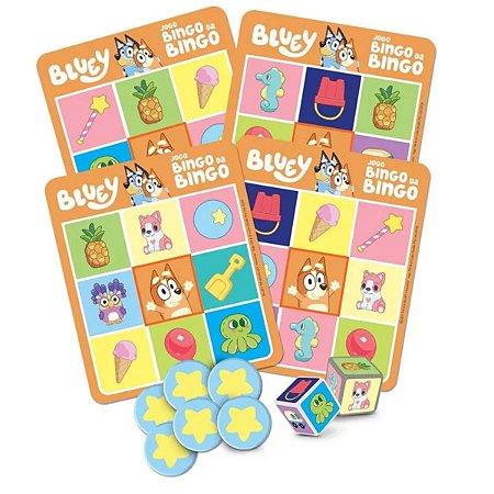 Jogo de Tabuleiro Bingo Da Bingo Bluey Desenho Disney  Elka