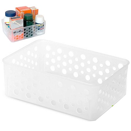Cesto Organizador Multiuso P 19X13,8X6,5 Cm Translucido