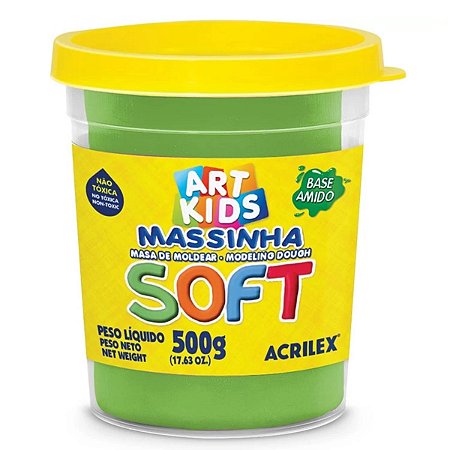 Massinha de Modelar Macia Verde Soft Grande 500g Acrilex