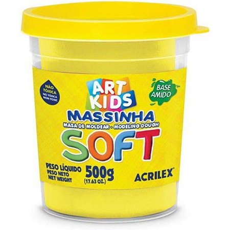 Massinha de Modelar Macia Amarelo Soft Grande 500g Acrilex