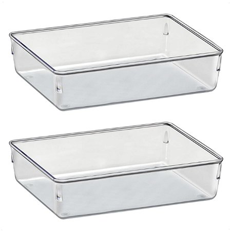 Kit 2 Potes Organizadores Multiuso Modular Retangulares