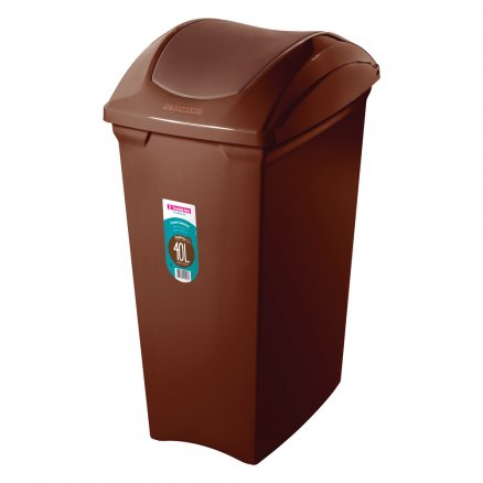Lixeira Cesto Plástico Seletiva Marrom 40 L Basculante