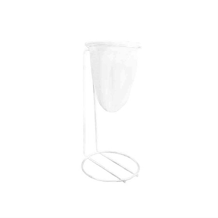 Suporte Para Café Com Coador Aramado Pequeno Branco