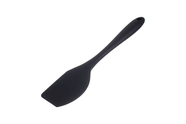 Colher Arredondada Silicone Preto 28Cm BPA Free Res.240º