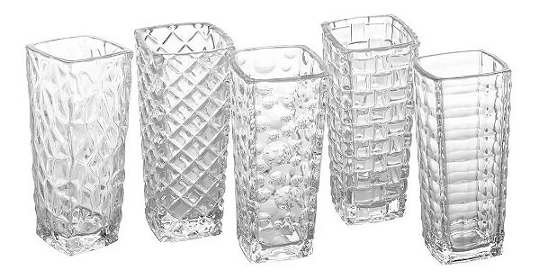 Vaso Decorativo De Vidro Sortido 6x15cm