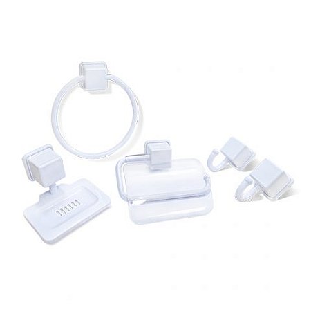 Kit Acessórios Para Banheiro Linha Caribe Branco C/ 5 Pçs