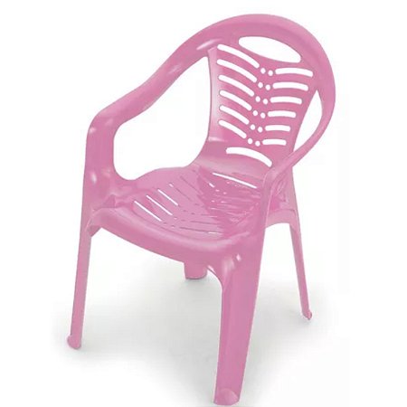 Cadeira Poltroninha Kids Infantil Plástica Rosa Resistente