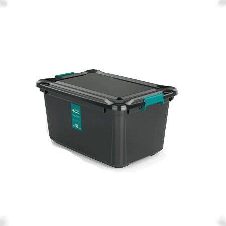 Caixa Grande Organizadora E Multiuso 27 Litros Cor Preta