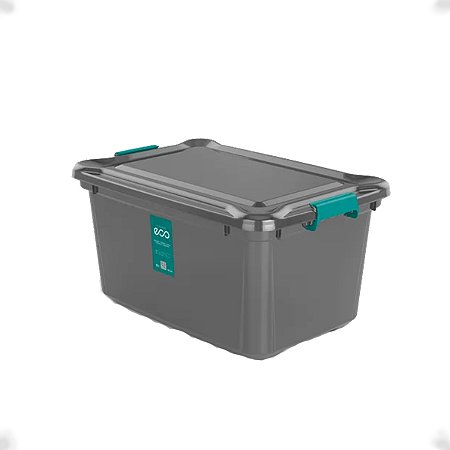 Caixa Grande Organizadora E Multiuso 27 Litros Cor Prata