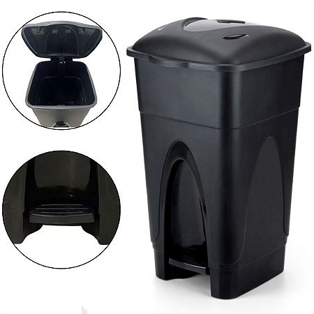 Lixeira Cesto de Papel Multiuso 17 Litros Com Tampa e Pedal