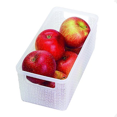 Organizador De Geladeira Juta alongado Pequeno Natural 1,5 L