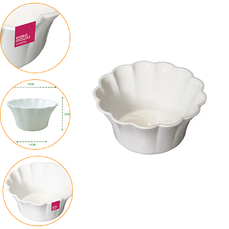 Vasilha Bowl Pote Tigela Branco 11x11x5cm plástico Paramount
