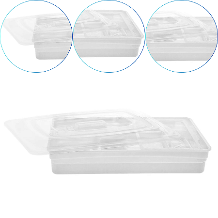 Porta Talheres Organizador de Cozinha Com Tampa Cor Branco