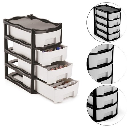 Organizadora Necessaire Para Esmaltes e Batons 4 Gavetas