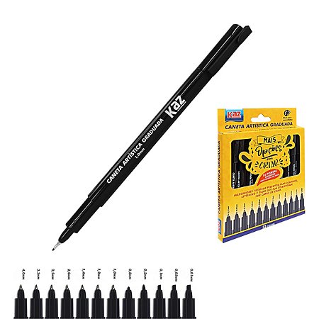 Caneta Técnica Artistica Com 12 Pontas Lettering Desenhos