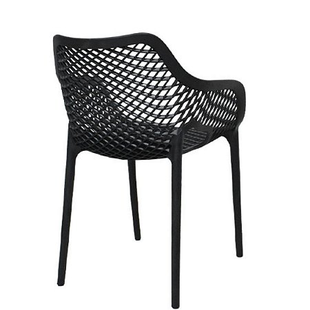 Poltrona Plástica Mosaico Preta Robusta Multiuso Casa Bar