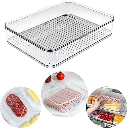 Porta Frios Organizador Unitário Clear Natural Multiuso