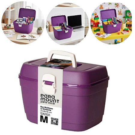 Box Organizadora Leve Multiuso Com Divisória M Cor Wine