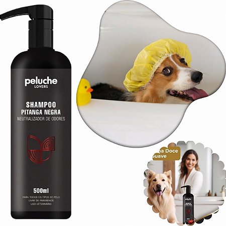 Peluche Pitanga Negra Shampoo Neutralizador de Odores 500ml para pets