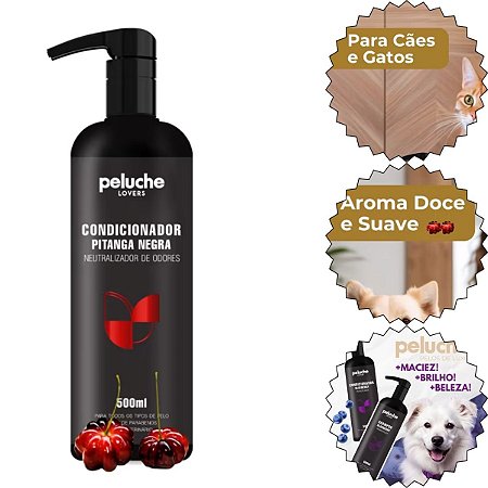 Peluche Pitanga Negra Condicionador Neutralizador de Odores 500ml Para pets