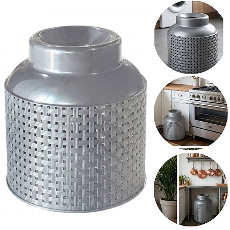 Capa De Plástico Botijão De Gás 13kg Premium Cor Cinza
