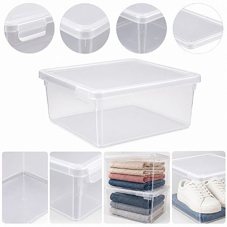 Caixa Organizadora UP 17L Transparente Com Tampa Multiuso