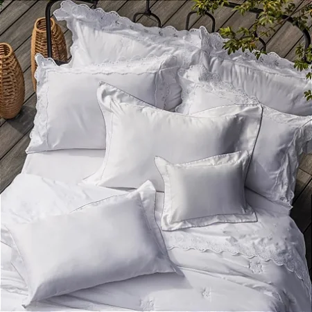 Colcha Cobre-Leito Super King Marken Fassi Diamante | 400 Fios Egípcios | 100% Algodão |Clássico | 3 Peças