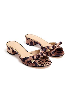 Salto Baixo Laço Onça Cetim