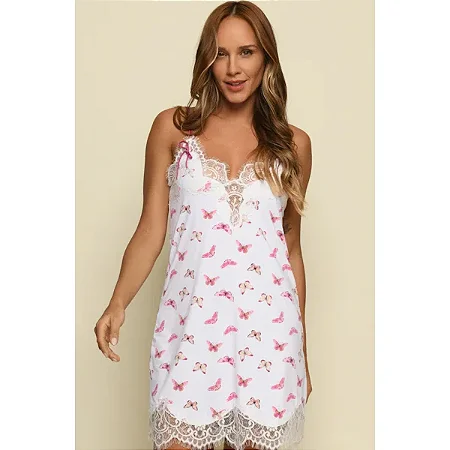 Camisola Curta Morango Estampa Borboleta