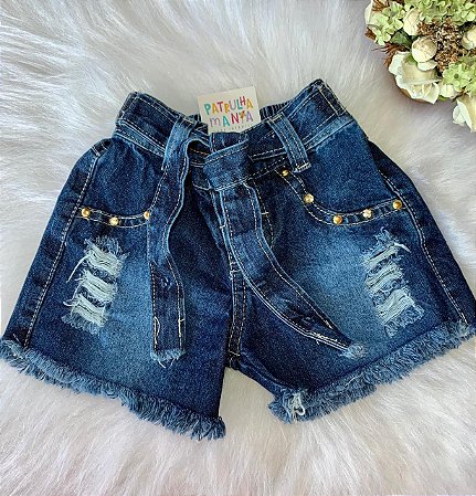Shorts Jeans Laço