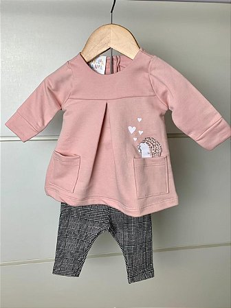 Conjunto Vestido Moletom + Legging cotton