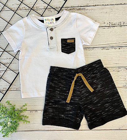 Conjunto Camiseta e Bermuda Moletinho