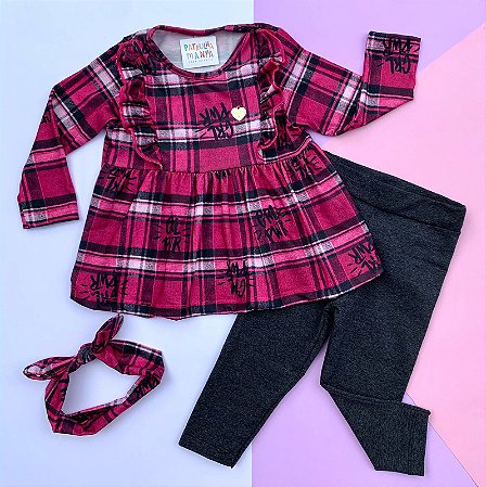 Conjunto Xadrez com Faixa de cabelo