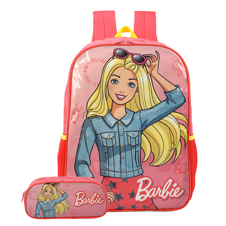 Mochila da Barbie Escolar com Estojo Vermelha - Luxcel - Loja Bondi