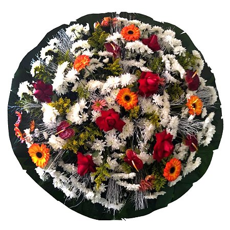 Coroa com Rosas Colombianas, Gérberas