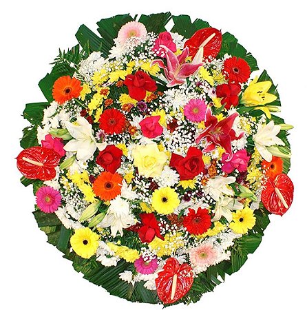 Coroa de Flores com Rosas Colombianas, Lírios