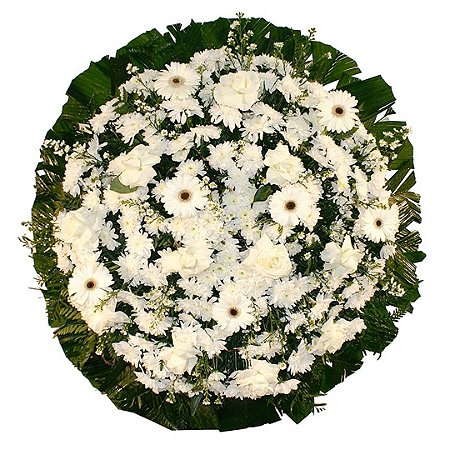 Coroa de Flores com Tons Brancos Variados