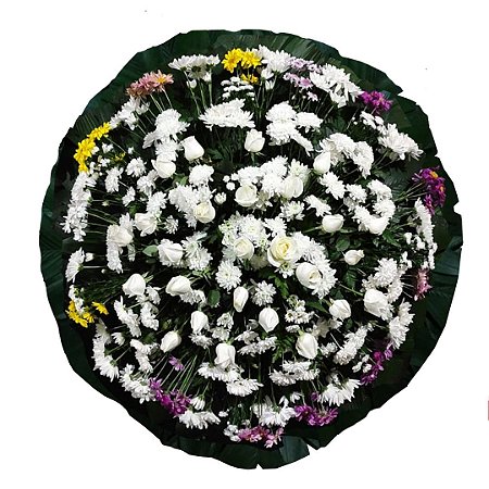 Coroa Com Rosas Brancas, Crisântemos Selecionados