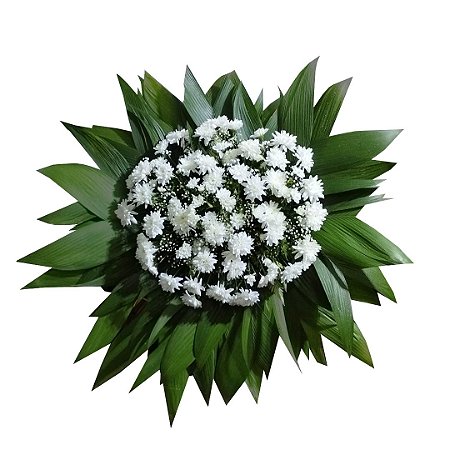 Coroa de flores com Crisântemos brancos